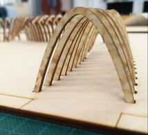 Laser cut plywood arches