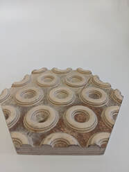CNC cut hexagonal tile with ring detail
