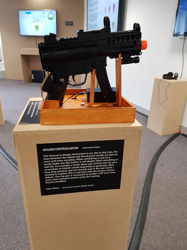 Interactive art display about Gun control